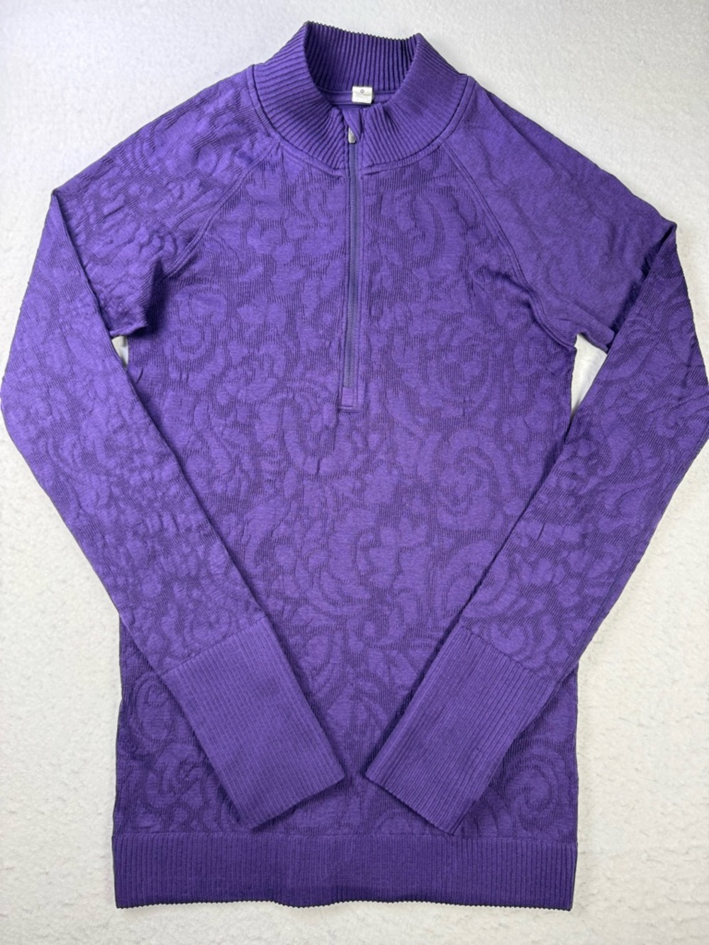 Lululemon Rest Less 1/2 Zip Court Purple Textured Pullover Size 6